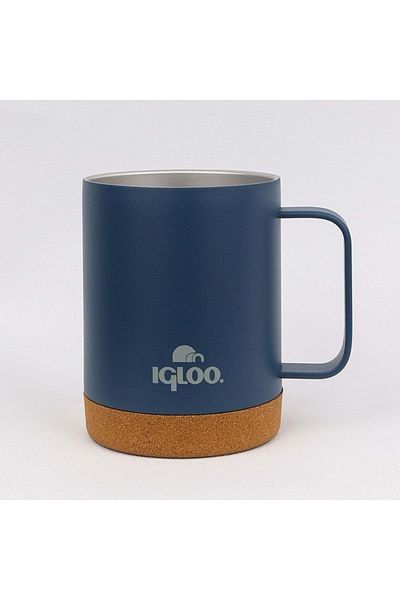 IGLOO Cork Mug 350ml Thermos Mug Cup Flask Light-Dark Blue