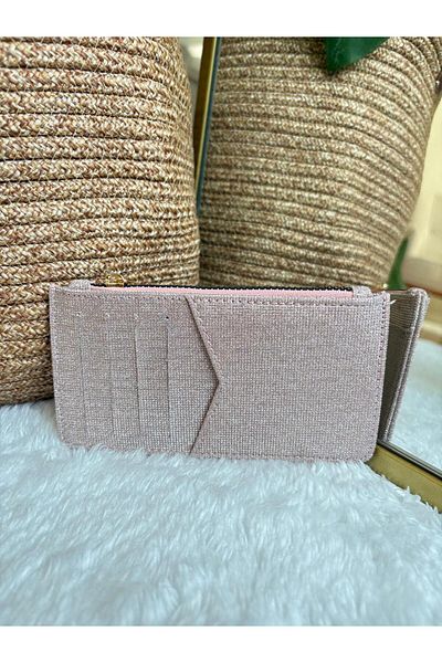 Z&M COLLECTION BAG SHOPPİNG V Detailed Glitter Card Holder Accessory