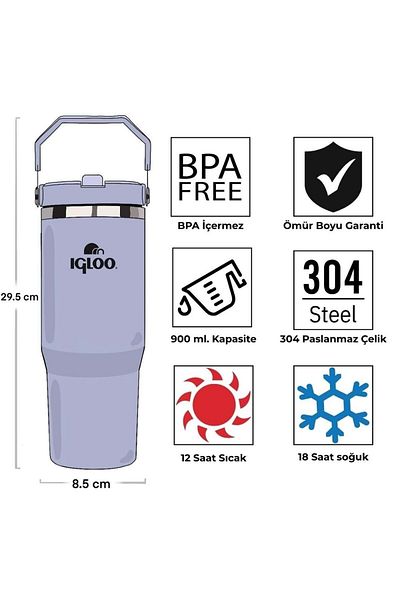 IGLOO Powder Thermos 900ml Flask Blue