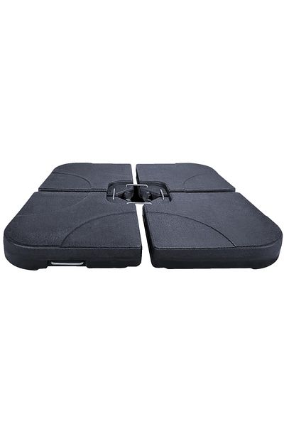 SERSIMO Suport baza umbrela 50x50x8 cm, set 4 elemente umplere cu apa sau nisip, manere metalice, negru