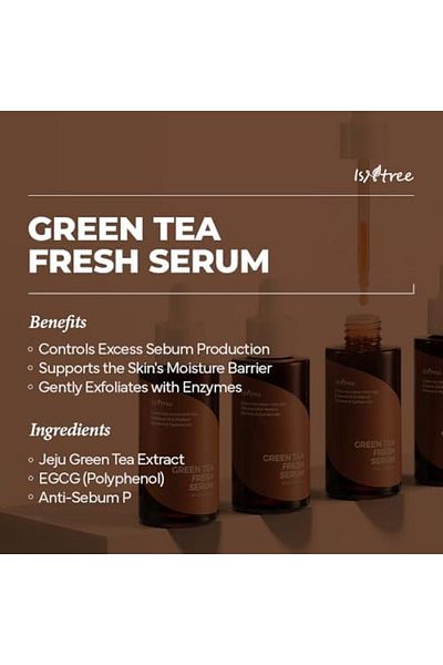 Isntree ISNTREE Refreshing Green Tea Serum, 1.69 oz for Oily Skin and Oil Control