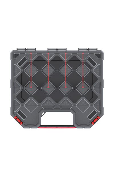 kistenberg 30 High Durable Tool Organiser with Removable Separators Black and Clear