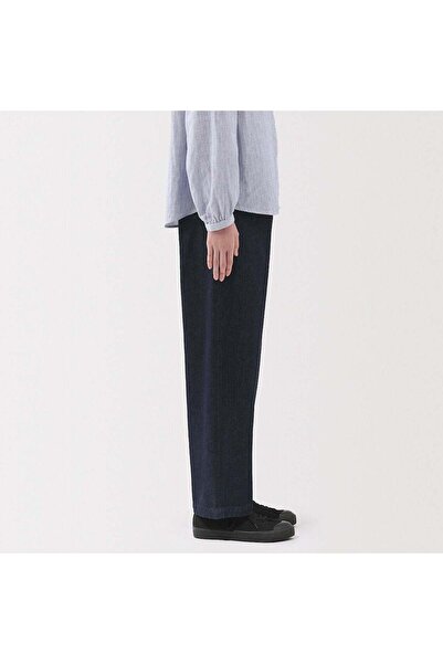 Muji Kapok Blend Denim Wide Tapered Pants