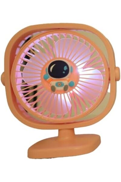 Yuwell YU WELL Portable Rechargeable Desk Fan, Folding Fan Adjustable Speeds, 2 Level of Brightness LED Lig