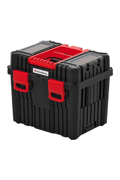 kistenberg Heavy Durable Mobile Tool Trolley with Dual Handle Black and Red 25kg