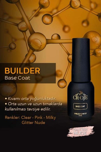 CROJE KALICI OJE Buılder Base Coat- Glitter Nude (5 ml)
