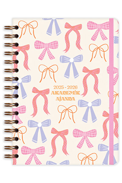 Matt Notebook 2025-2026 A5 Akademik Ajanda Spiralli 15x21 cm - 17 Aylık Fiyonklar