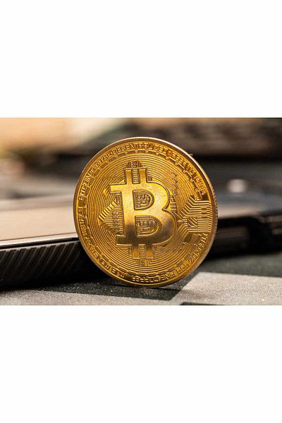 OEM Collectible coin, decorative, plus protective case, Bitcoin cryptocurrency, diameter 40 mm, Gold