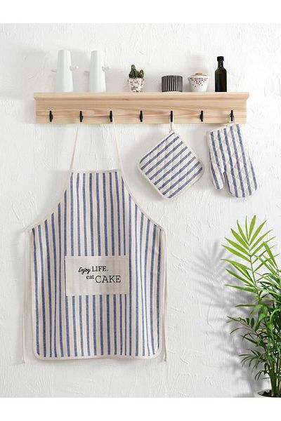 Karna Home Kitchen Set Karna Nature Apron, Holder-Glove Set