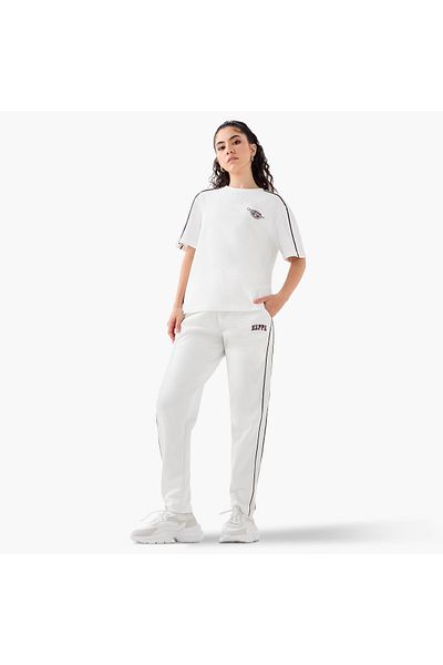 Kappa Kappa Logo Print Track Pants with Contrast Side Panel