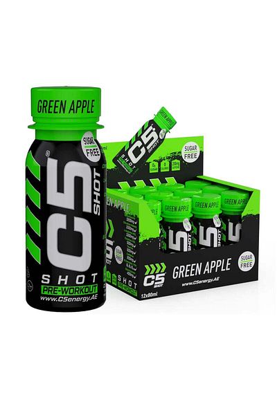 C5 Energy مشروب ما قبل التمرين C5 SHOT | 80 مل من جرعة الطاقة السائلة | 200 ملغ من الكافيين، بيتا ألانين، الكرياتين، حمض الستريك