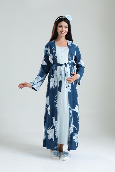Pelin Set de pijamale de maternitate pentru femei Tuba cu modele florale