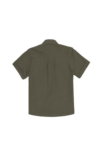 U.S. Polo Assn. Boy's Dark Khaki Short Sleeve Shirt 50306567-Vr111