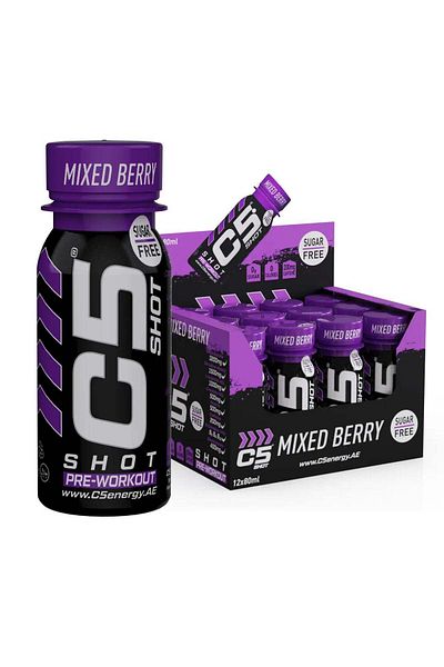 C5 Energy C5 SHOT Pre-Workout Drink | 80ml Liquid Energy Shot | 200mg Caffeine, Beta-Alanine, Creatine, Citrul
