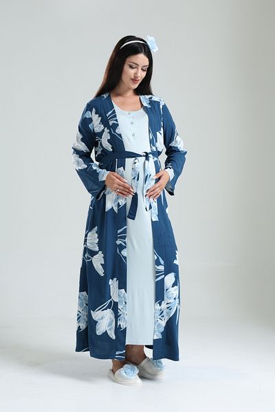 Pelin Set de pijamale de maternitate pentru femei Tuba cu modele florale