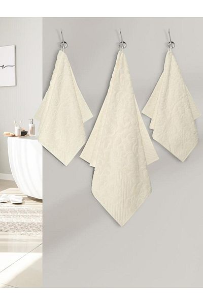 Karna Home Matilda Jacquard Cotton Towel Set Colorful Options 70X140