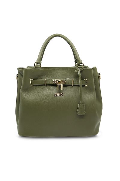 BESSO Geantă de mână Segreto Chic Green din piele naturală