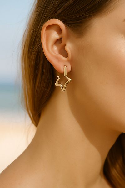 Luminos Butik Set of 6 Star Shaped Minimal Earrings – Mk0014-Gold