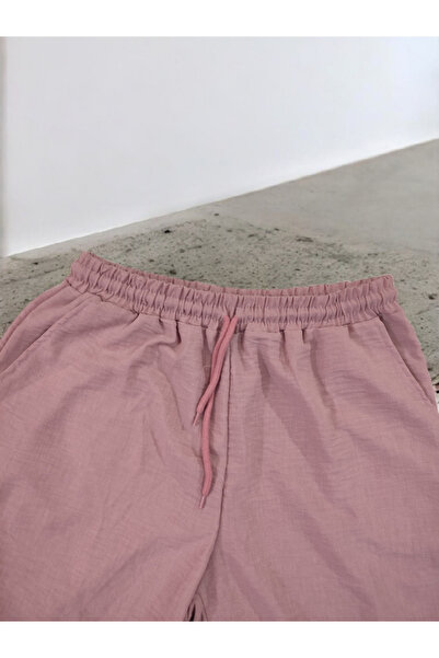 Barato Linen Elastic Waist Lace up Plus Size Bermuda Shorts