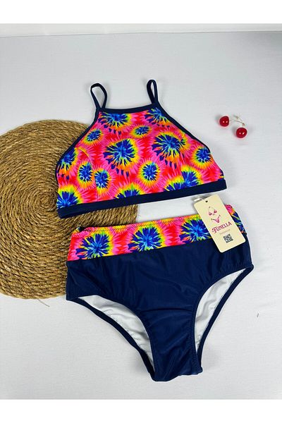FUNELLA Women's Stylish Ethnic Patterned Crop Bikini Set