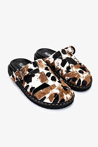 Valmenti Women's Multi Genuine Leather Flat Slippers