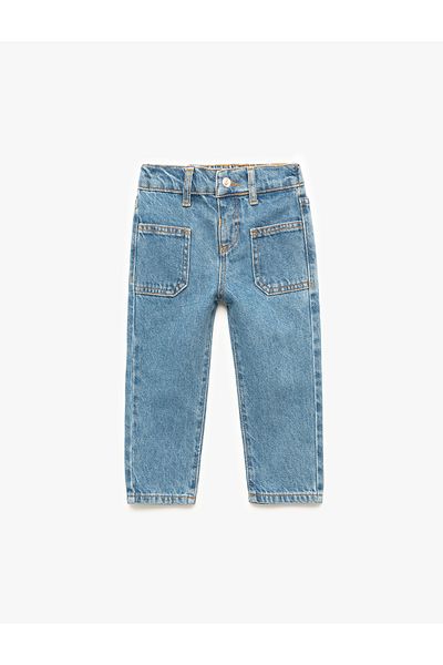 Koton Denim Trousers with Cotton Pocket Detail