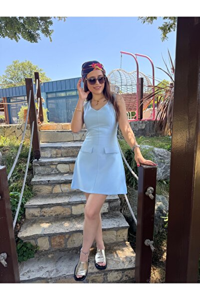 Lidya Collection Bebe Mavisi Mini Elbise