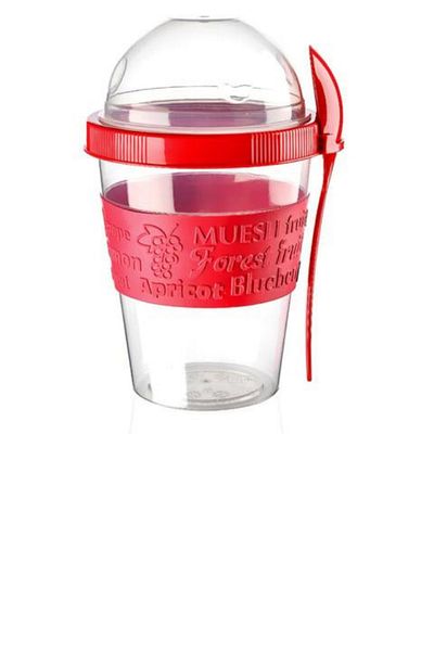YOMNA Take'n Go Prepare and Go Fruit Yogurt Container with Lid and Spoon 600 ml
