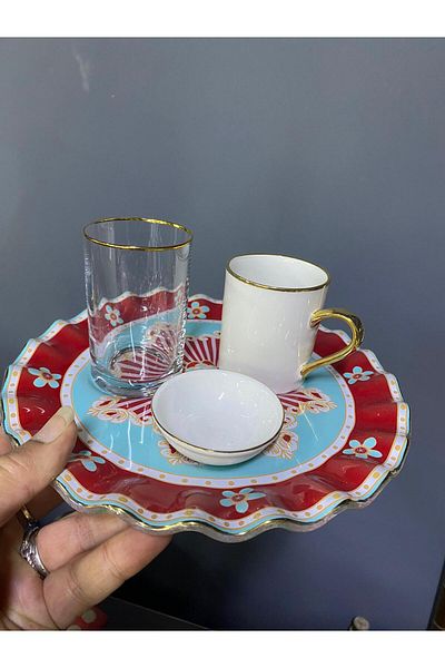 elif aksesuar Olbia Colored Glass Coffee Presentation Set