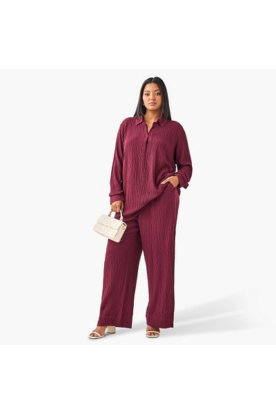 Ulla Popken Plus Size Ulla Popken Textured Resort Top
