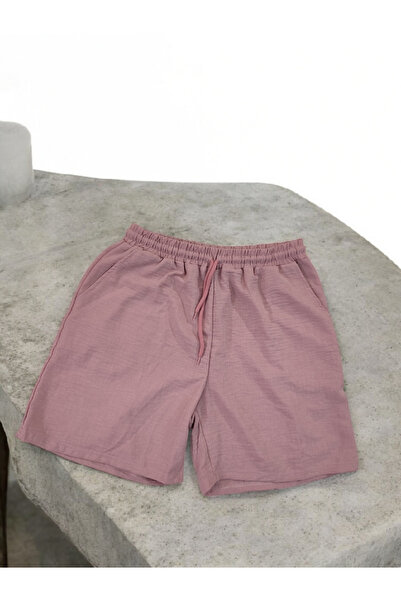 Barato Linen Elastic Waist Lace up Plus Size Bermuda Shorts