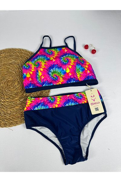 FUNELLA Women's Stylish Ethnic Patterned Crop Bikini Set