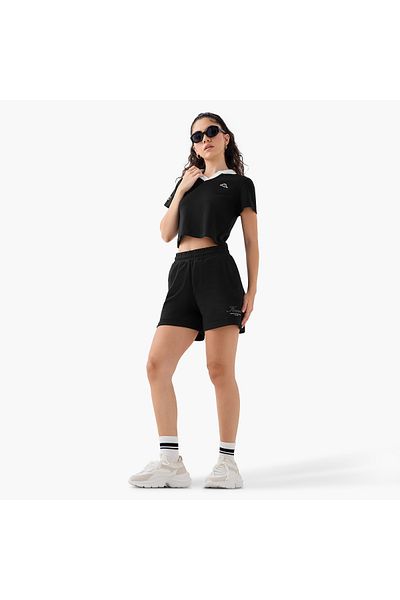 Kappa Kappa Ribbed Cropped Polo T-shirt