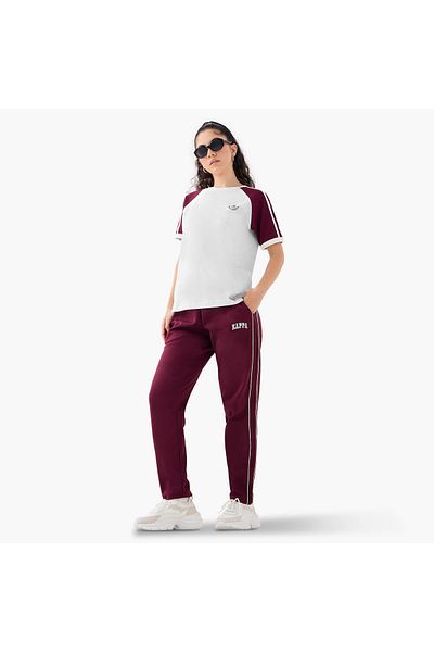 Kappa Kappa Logo Print Track Pants with Contrast Side Panel