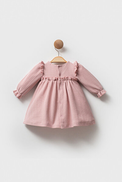 Cassiope Baby Girl Dress with Ruffled Collar and Long Sleeves