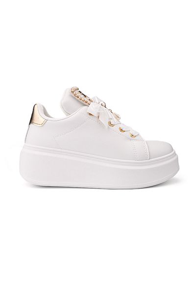 Tmall Women's Sports Shoes, With Platform, Made of Eco-leather, D1440, White