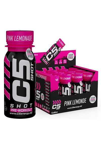 C5 Energy مشروب ما قبل التمرين C5 SHOT | 80 مل من جرعة الطاقة السائلة | 200 ملغ من الكافيين، بيتا ألانين، الكرياتين، حمض الستريك