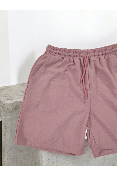 Barato Linen Elastic Waist Lace up Plus Size Bermuda Shorts