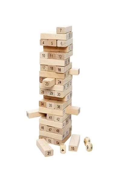 Primo Plus 54-Piece Non-Toxic Wooden Building Blocks