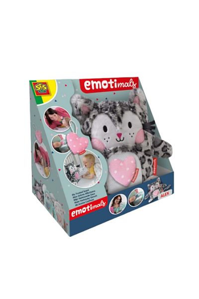 SES Creative Emotimals Pantera Alex Plush Toy, 23 x 25 cm, White and Black