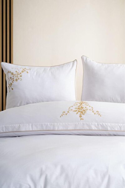 Çeyiz Diyarı Sorella Embroidered 100% Cotton Double Duvet Cover Set