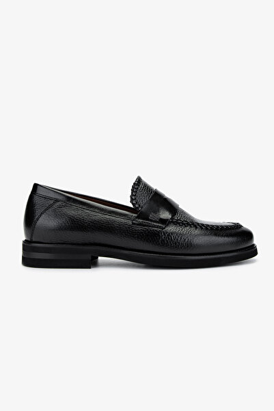Valmenti Men's Genuine Leather Black Loafer Shoes