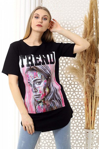 WildFashion Tricou oversize cu imprimeu colorat J761-1