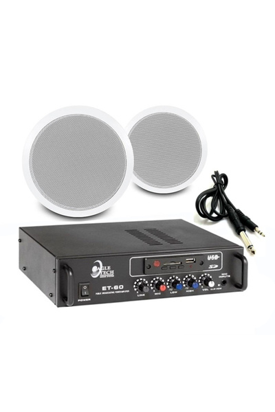 DMM 2’li Beyaz Tavan Hoparlörlü Ses Sistemi Paketi | Anfi + Tavan Tipi Hoparl...