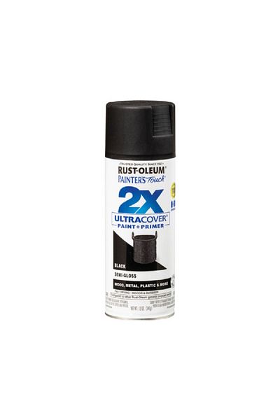 Rustoleum Painter's Touch 2X Ultra Cover Semi-Gloss Spray Paint and Primer Black 12oz