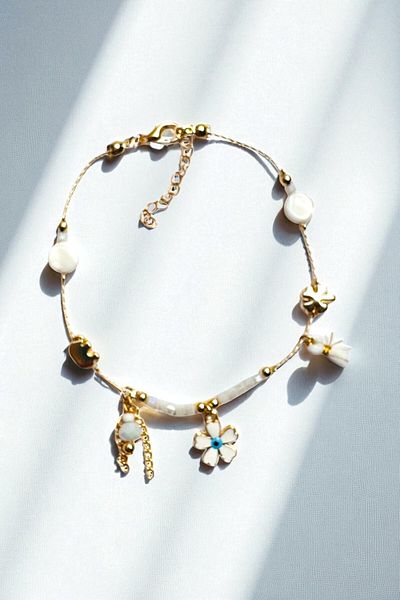 PETEK AKSESUAR Natural Stone Flower Anklet