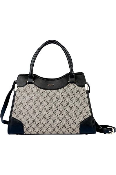 AMICA Fallon Signature Monogramed Women’s Leather Satchel Handbag