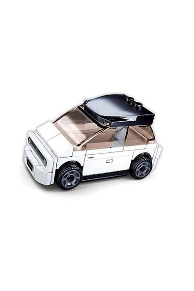 Sluban 56-Piece Power Bricks Pull-Back Electric Car Building Block Set White and Black