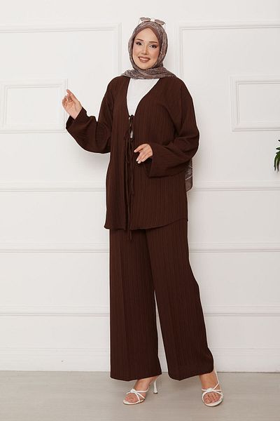 EBRUTESETTÜR Kimono Set with Tie Front
