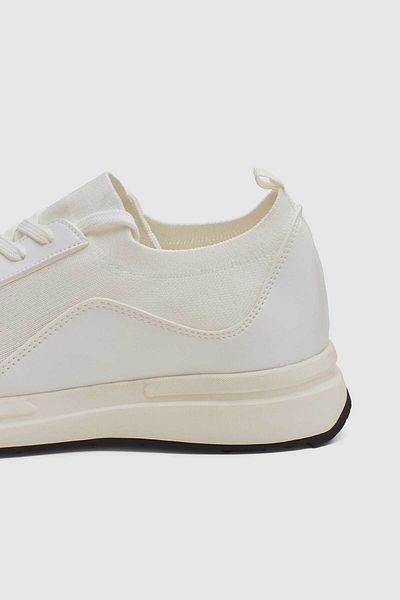 Twn White Lace-Up Sports Shoes
